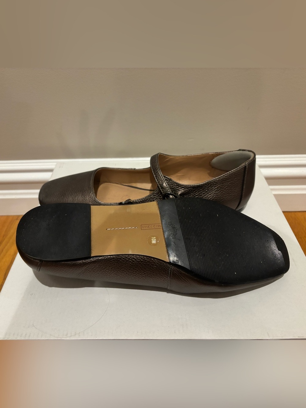 Vince Camuto Metallic Taupe Mary Jane Flats with Buckle - Picture 4 of 4